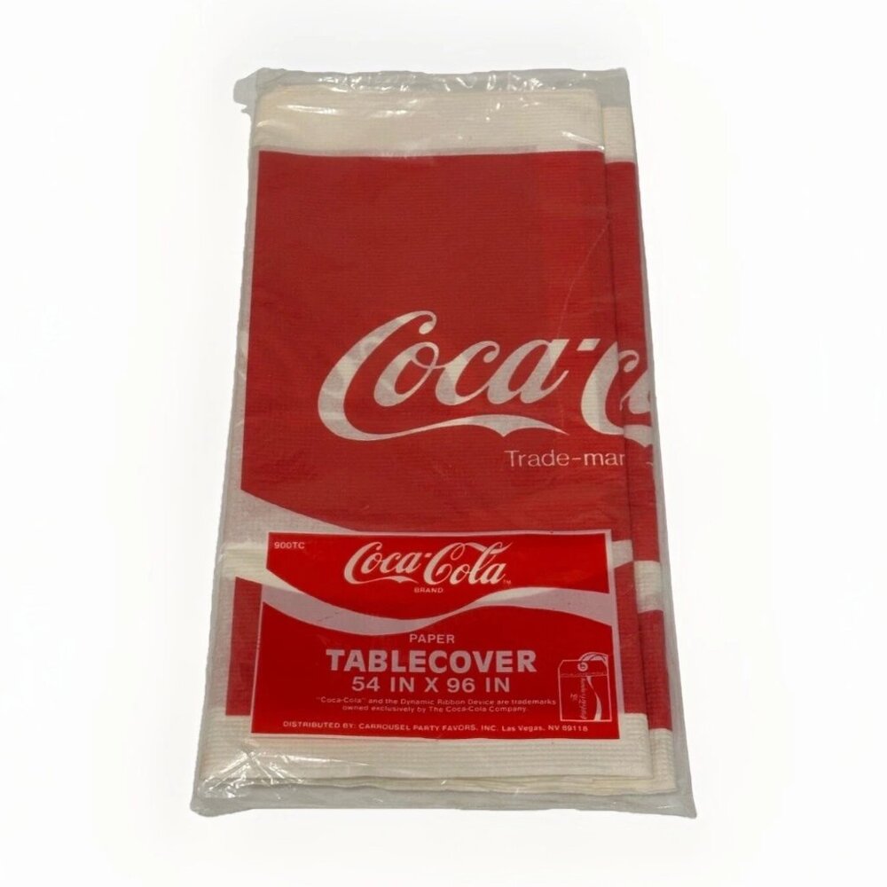 Vintage Coca-Cola Paper Tablecover 54x96 NEW Sealed Coke Party Décor Crawfish